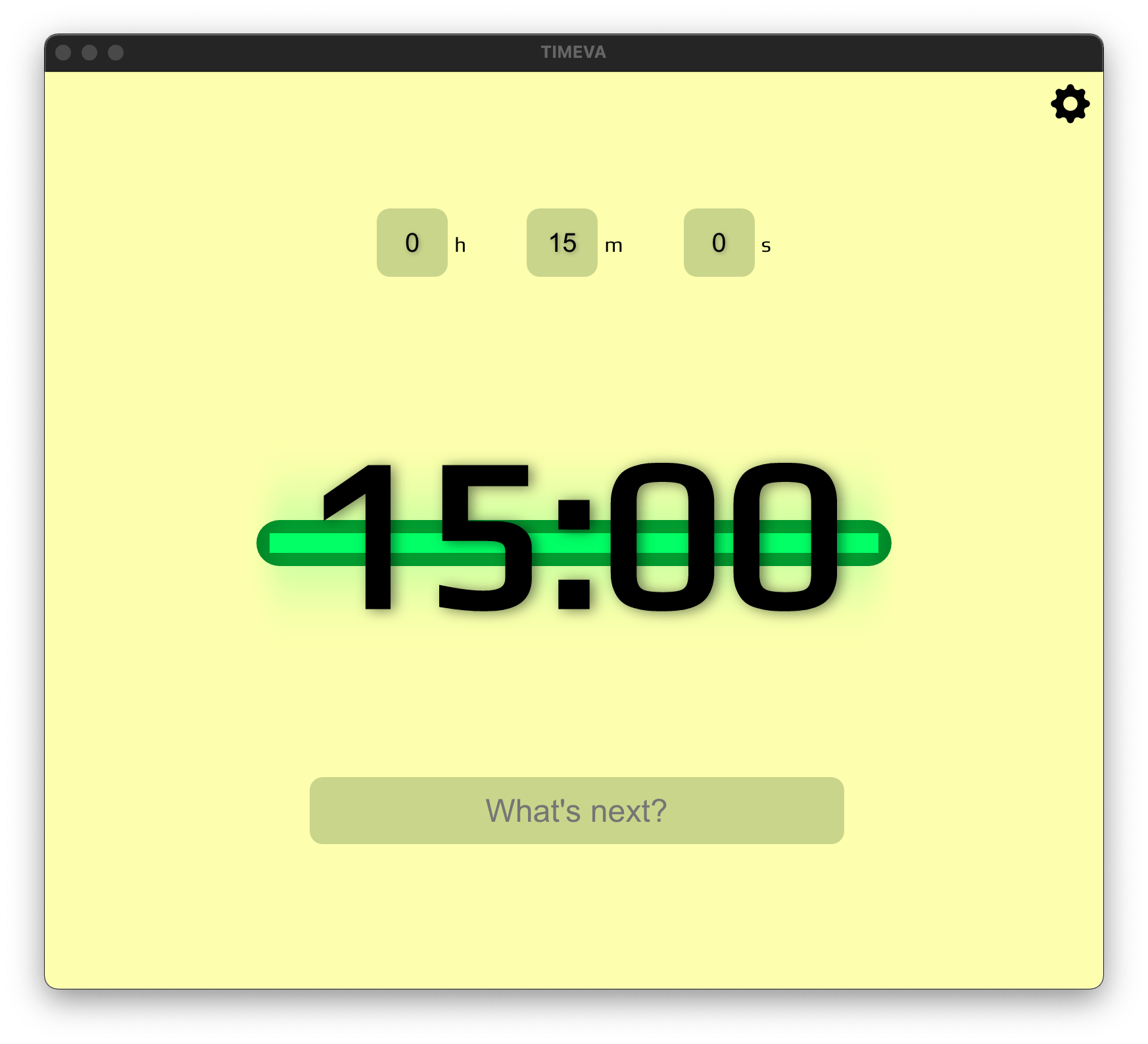 Timeva timer app green theme